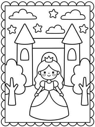 Princess at the Magic Castle para colorir Desenho de Princess at the Magic Castle para colorir e imprimir grátis