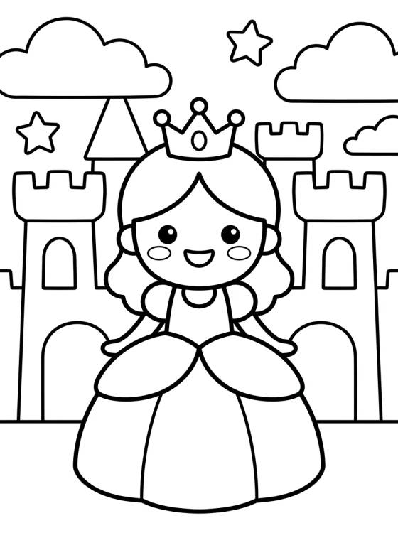Princess in the Magic Castle para colorir Desenho de Princess in the Magic Castle para colorir e imprimir grátis