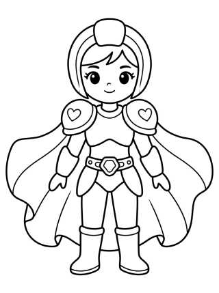 Futuristic Armor with Cape para colorir Desenho de Futuristic Armor with Cape para colorir e imprimir grátis