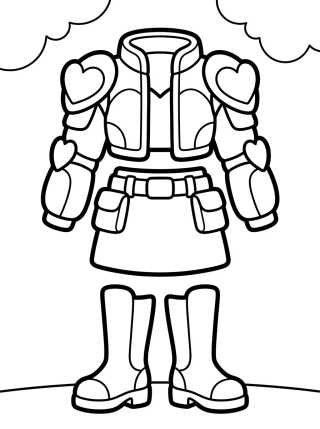Kawaii Armor with Stylish Boots para colorir Desenho de Kawaii Armor with Stylish Boots para colorir e imprimir grátis