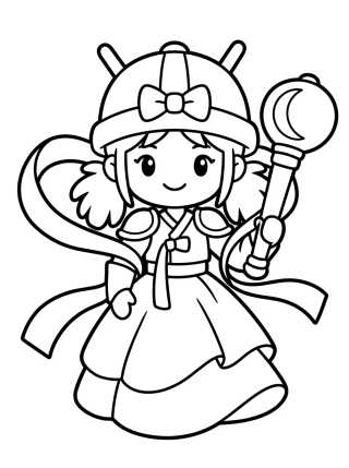 Modern Hanbok Warrior Style para colorir Desenho de Modern Hanbok Warrior Style para colorir e imprimir grátis