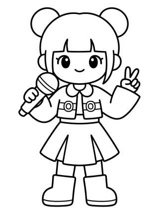 Neon Jacket and K-Pop Warrior Skirt para colorir Desenho de Neon Jacket and K-Pop Warrior Skirt para colorir e imprimir grátis