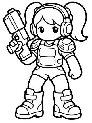 Cyberpunk Combat Look para colorir Desenho de Cyberpunk Combat Look para colorir e imprimir grátis