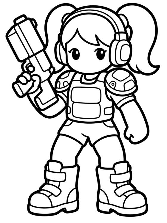 Cyberpunk Combat Look para colorir Desenho de Cyberpunk Combat Look para colorir e imprimir grátis
