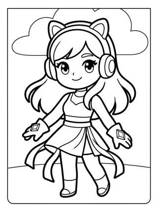 Urban K-Pop Warrior Outfit para colorir Desenho de Urban K-Pop Warrior Outfit para colorir e imprimir grátis