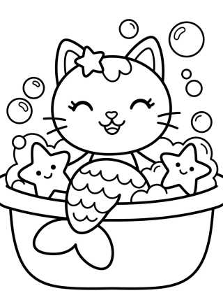 MerCat Swimming in the Spa para colorir Desenho de MerCat Swimming in the Spa para colorir e imprimir grátis