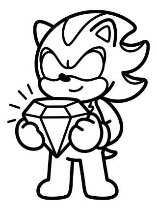 Shadow the Hedgehog with Chaos Emerald para colorir Desenho de Shadow the Hedgehog with Chaos Emerald para colorir e imprimir grátis