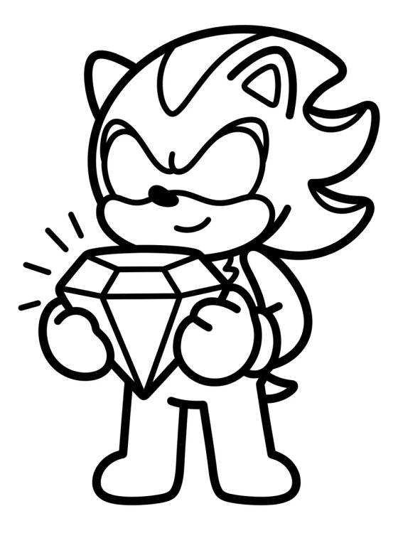 Shadow the Hedgehog with Chaos Emerald para colorir Desenho de Shadow the Hedgehog with Chaos Emerald para colorir e imprimir grátis