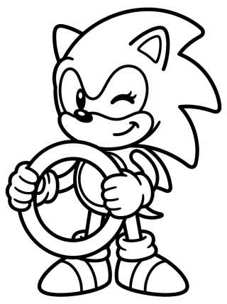Sonic with Golden Ring para colorir Desenho de Sonic with Golden Ring para colorir e imprimir grátis