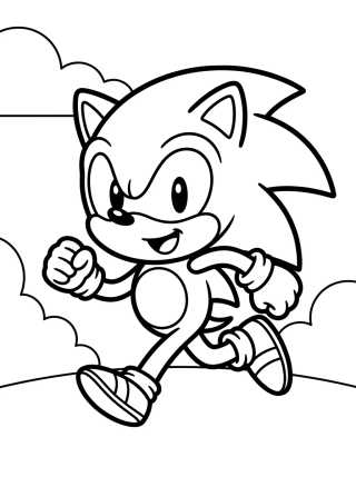 Super Cute Running Sonic para colorir Desenho de Super Cute Running Sonic para colorir e imprimir grátis