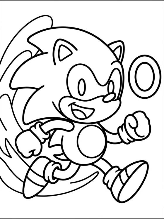 Sonic Running Super Fast para colorir Desenho de Sonic Running Super Fast para colorir e imprimir grátis