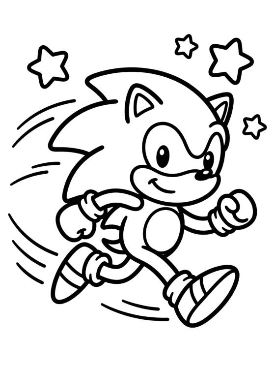 Sonic Running Super Fast para colorir Desenho de Sonic Running Super Fast para colorir e imprimir grátis