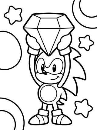 Sonic and the Chaos Emerald para colorir Desenho de Sonic and the Chaos Emerald para colorir e imprimir grátis