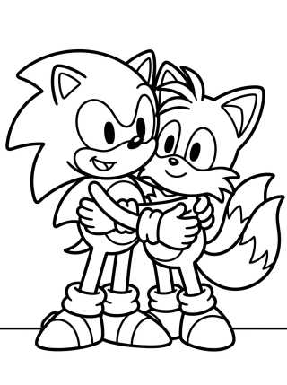 Sonic and Tails Friends para colorir Desenho de Sonic and Tails Friends para colorir e imprimir grátis