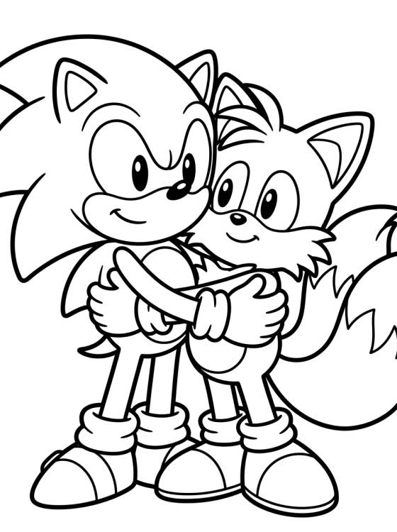 Sonic and Tails Best Friends para colorir Desenho de Sonic and Tails Best Friends para colorir e imprimir grátis