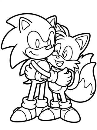 Sonic and Tails Best Friends para colorir Desenho de Sonic and Tails Best Friends para colorir e imprimir grátis