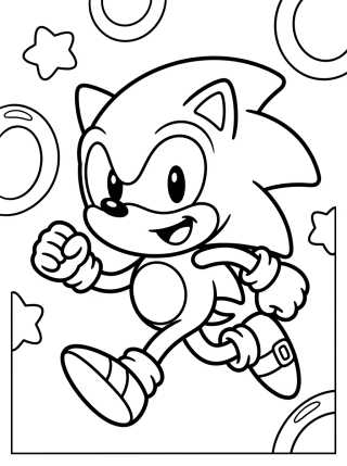 Kawaii Sonic Running para colorir Desenho de Kawaii Sonic Running para colorir e imprimir grátis