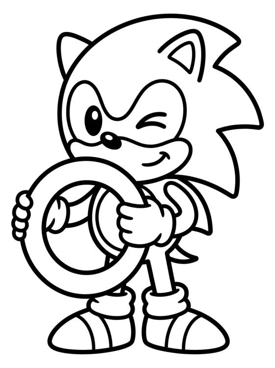Sonic Holding a Golden Ring para colorir Desenho de Sonic Holding a Golden Ring para colorir e imprimir grátis