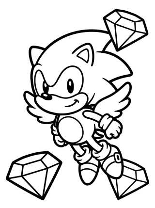 Cute Super Sonic para colorir Desenho de Cute Super Sonic para colorir e imprimir grátis
