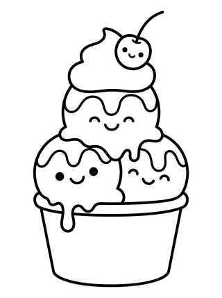Enchanted Ice Cream Cup with Whipped Cream para colorir Desenho de Enchanted Ice Cream Cup with Whipped Cream para colorir e imprimir grátis
