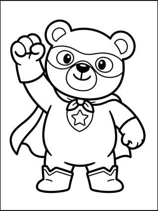 Superhero Bear para colorir Desenho de Superhero Bear para colorir e imprimir grátis