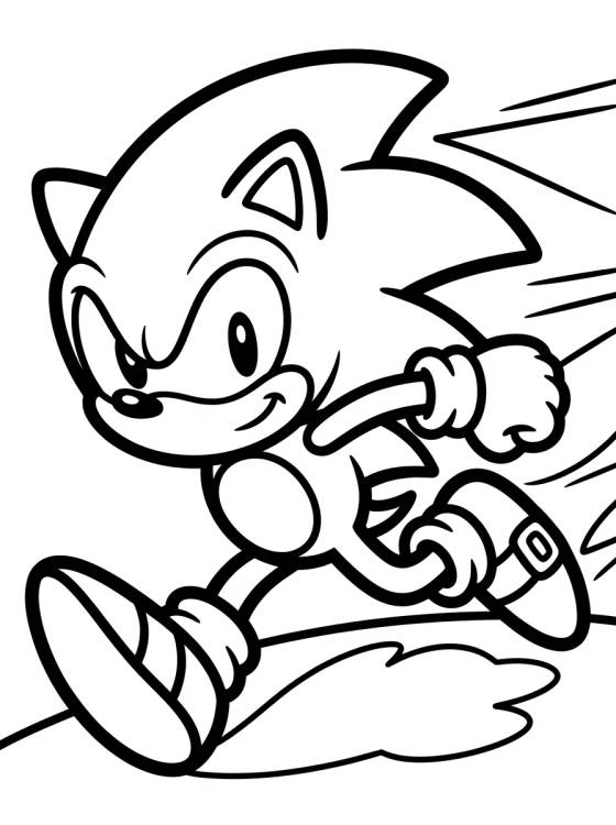 Super Sonic Running Fast para colorir Desenho de Super Sonic Running Fast para colorir e imprimir grátis