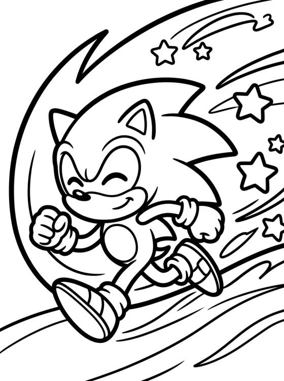 Super Sonic Running Fast para colorir Desenho de Super Sonic Running Fast para colorir e imprimir grátis
