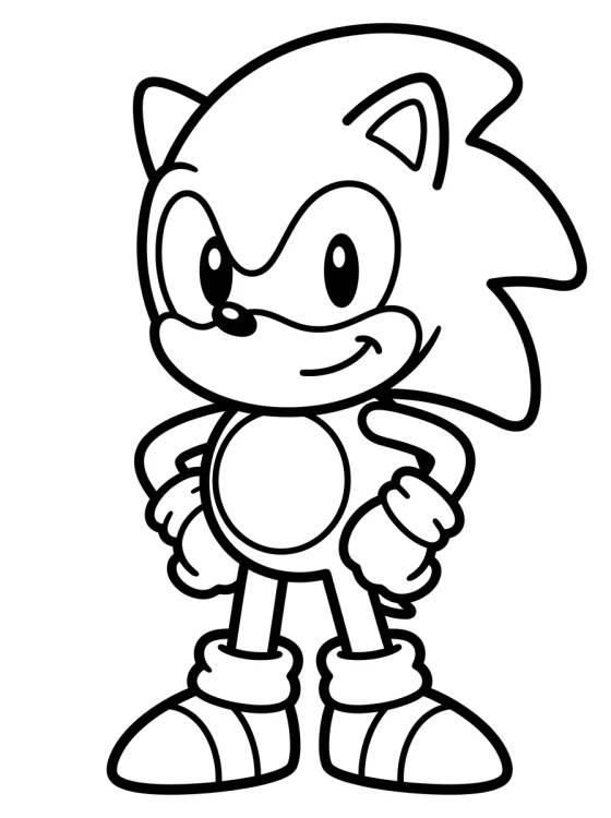 Super Sonic Hero Pose para colorir Desenho de Super Sonic Hero Pose para colorir e imprimir grátis