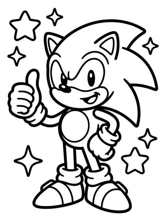 Super Sonic Giving a Thumbs Up para colorir Desenho de Super Sonic Giving a Thumbs Up para colorir e imprimir grátis