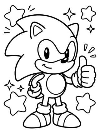 Super Sonic Giving a Thumbs Up para colorir Desenho de Super Sonic Giving a Thumbs Up para colorir e imprimir grátis