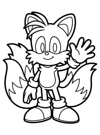 Happy Waving Tails para colorir Desenho de Happy Waving Tails para colorir e imprimir grátis