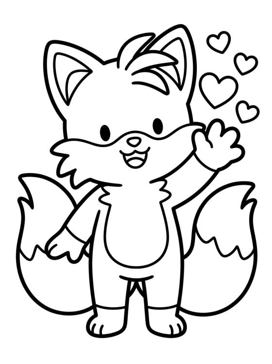 Happy Waving Tails para colorir Desenho de Happy Waving Tails para colorir e imprimir grátis