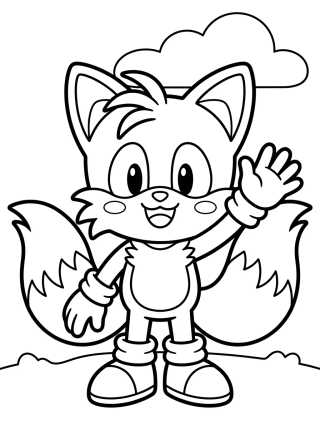 Cute Waving Tails para colorir Desenho de Cute Waving Tails para colorir e imprimir grátis