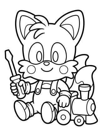 Cute Baby Inventor Tails para colorir Desenho de Cute Baby Inventor Tails para colorir e imprimir grátis