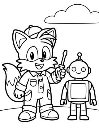 Tails the Little Inventor para colorir Desenho de Tails the Little Inventor para colorir e imprimir grátis
