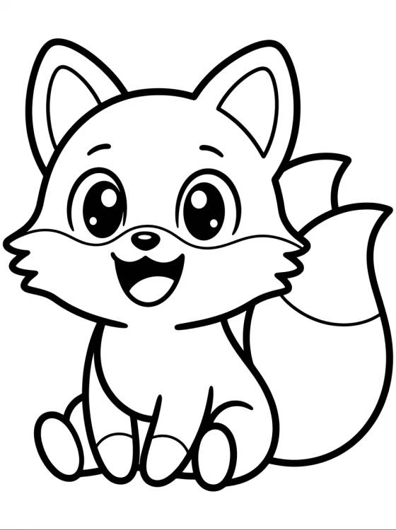 Smiling Kawaii Tails para colorir Desenho de Smiling Kawaii Tails para colorir e imprimir grátis