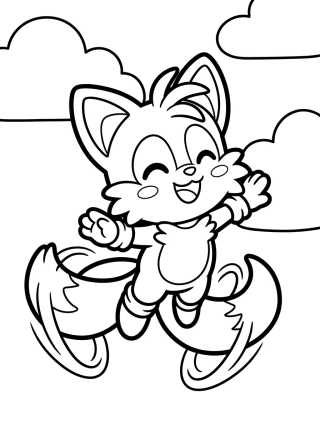 Happy Flying Tails para colorir Desenho de Happy Flying Tails para colorir e imprimir grátis