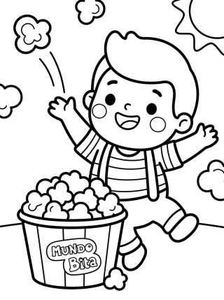 Tito Playing with Popcorn para colorir Desenho de Tito Playing with Popcorn para colorir e imprimir grátis