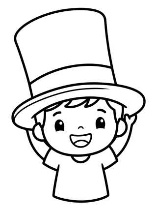 Tito Wearing Bita's Top Hat para colorir Desenho de Tito Wearing Bita's Top Hat para colorir e imprimir grátis