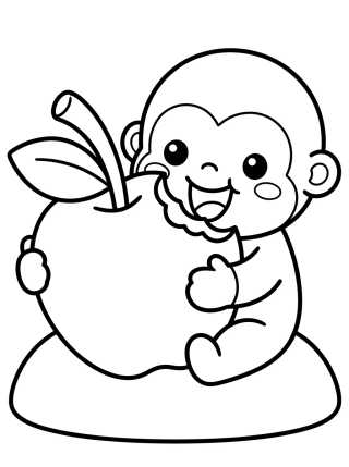 Tito Eating an Apple para colorir Desenho de Tito Eating an Apple para colorir e imprimir grátis