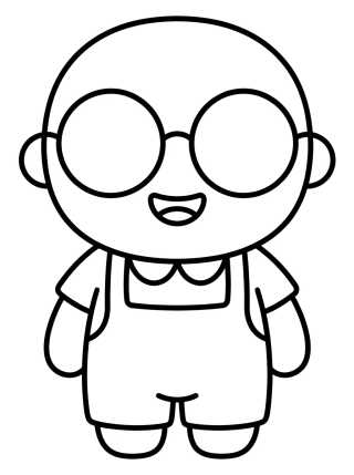 Tito Smiling with Glasses para colorir Desenho de Tito Smiling with Glasses para colorir e imprimir grátis