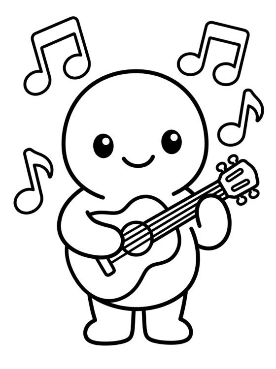 Tito Playing the Guitar para colorir Desenho de Tito Playing the Guitar para colorir e imprimir grátis