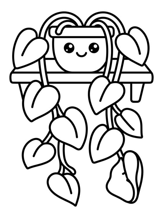 Hanging Plant on a Shelf para colorir Desenho de Hanging Plant on a Shelf para colorir e imprimir grátis