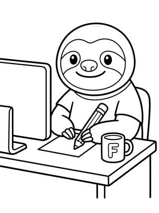 Flash the Sloth Working para colorir Desenho de Flash the Sloth Working para colorir e imprimir grátis