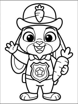 Cute Police Officer Judy Hopps para colorir Desenho de Cute Police Officer Judy Hopps para colorir e imprimir grátis