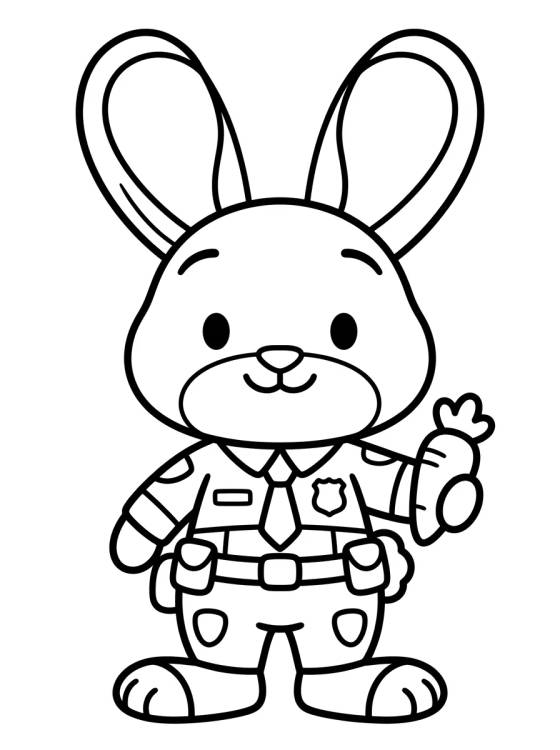 Cute Little Police Judy Hopps para colorir Desenho de Cute Little Police Judy Hopps para colorir e imprimir grátis