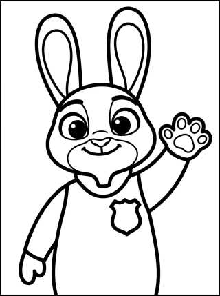 Smiling Judy Hopps para colorir Desenho de Smiling Judy Hopps para colorir e imprimir grátis
