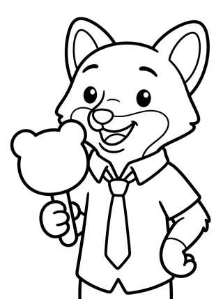 Nick Wilde the Friendly Fox para colorir Desenho de Nick Wilde the Friendly Fox para colorir e imprimir grátis