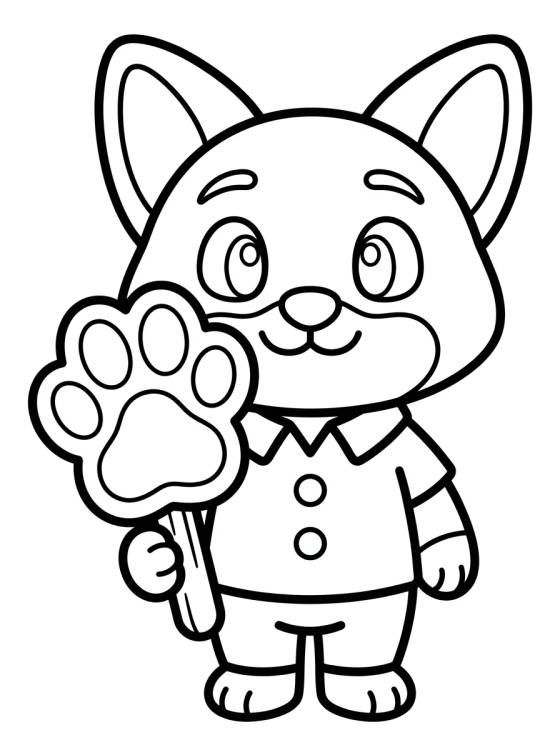 Nick Wilde with Pawpsicle para colorir Desenho de Nick Wilde with Pawpsicle para colorir e imprimir grátis