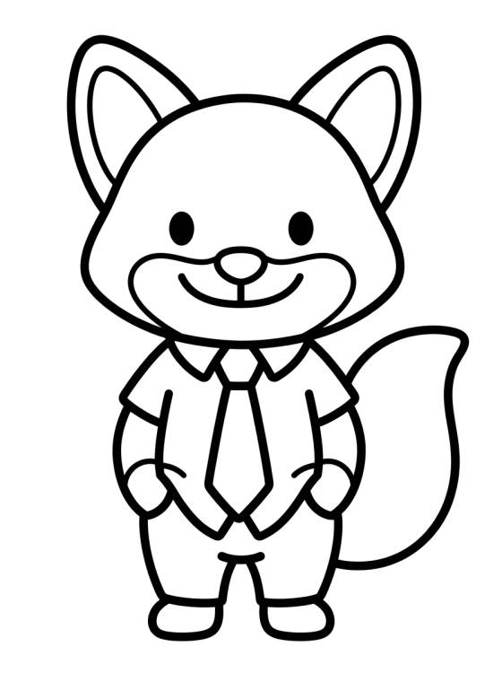 Smiling Nick Wilde para colorir Desenho de Smiling Nick Wilde para colorir e imprimir grátis
